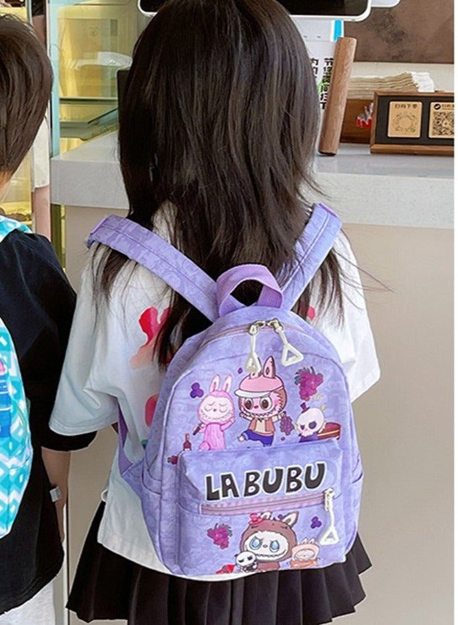 لابوبو حقيبة أطفال حقيبة ظهر للأطفال الصغار حقيبة ظهر مدرسية للأطفال حقيبة كتب خفيفة الوزن للفتيات من عمر سنتين فما فوق لون أرجواني - Image 1
