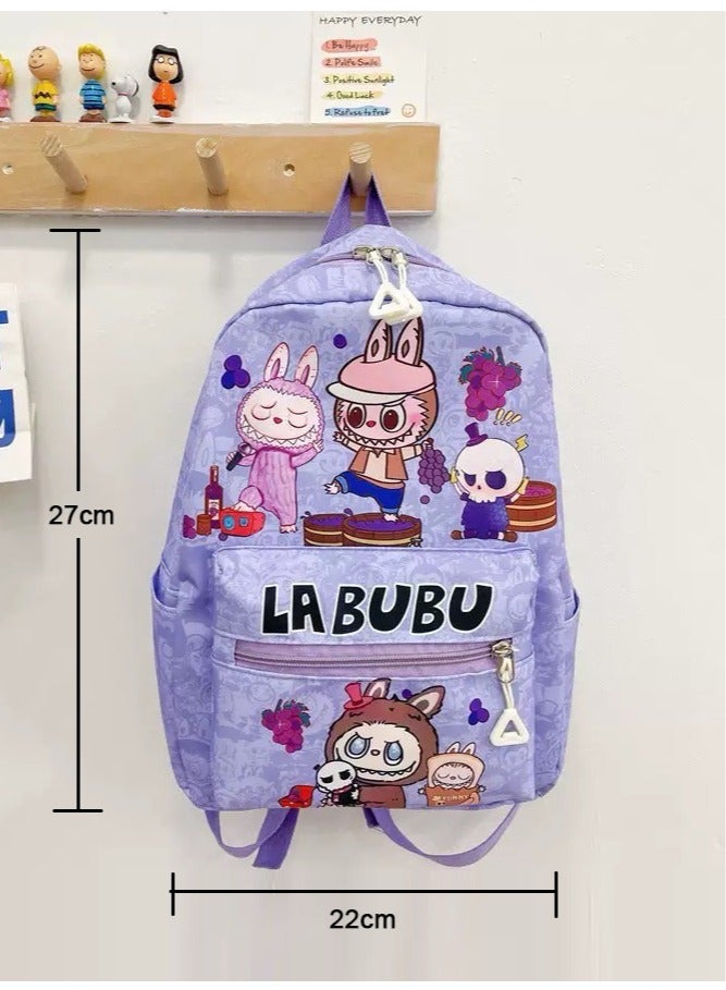 لابوبو حقيبة أطفال حقيبة ظهر للأطفال الصغار حقيبة ظهر مدرسية للأطفال حقيبة كتب خفيفة الوزن للفتيات من عمر سنتين فما فوق لون أرجواني - Image 3