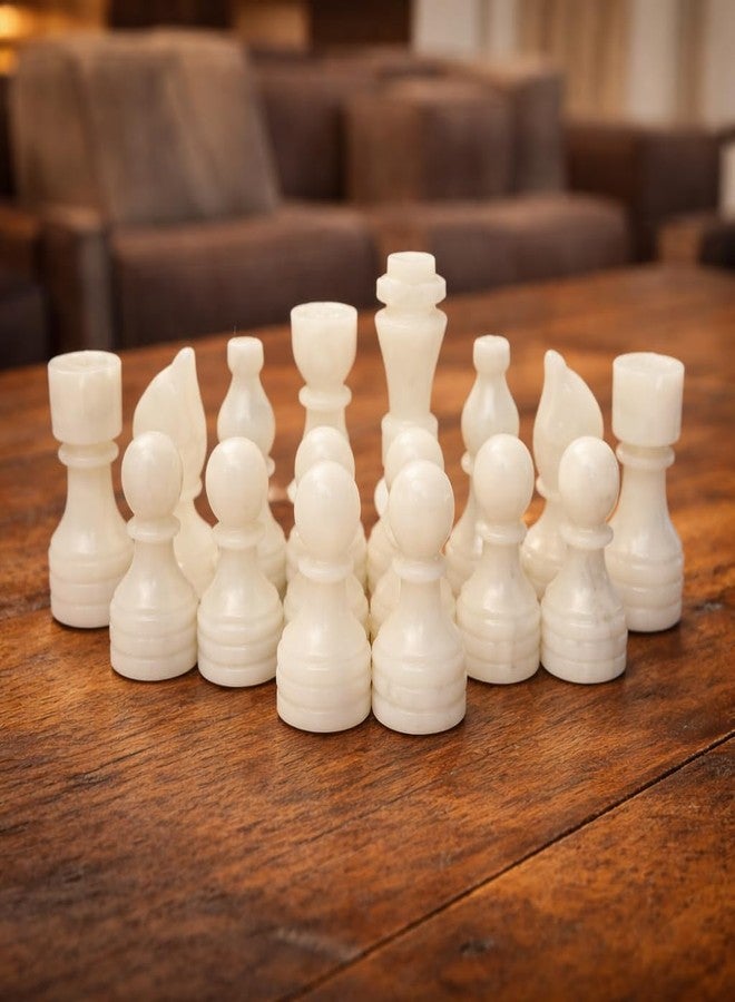 OceanicX Handcrafted Premium Marble Chess Pieces Set Elegant 32-Piece Replacement for 12-15 Inch Chess Boards with Storage Box (Black and White) - Image 5