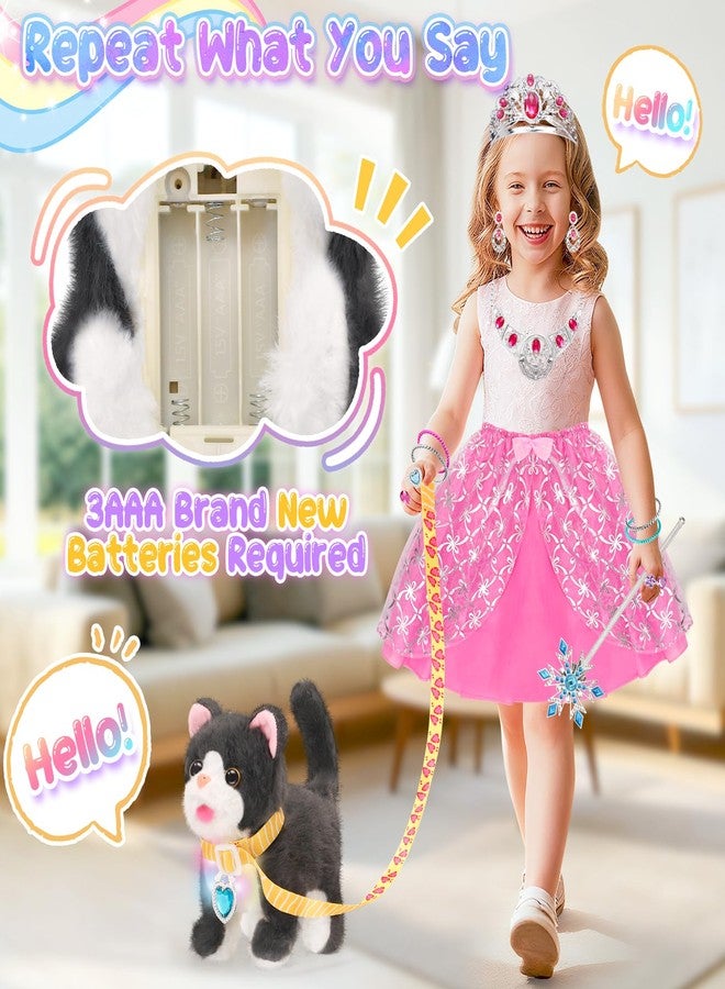 Tagitary Plush Cat Toy Can Repeats What You Say,Stuffed Interactive Cat Talking Musical Toys with Princess Pretend Jewelry Toy, Kids Dress Up Play Set Christmas Birthday Gift Party Favors for Toddlers - Image 4