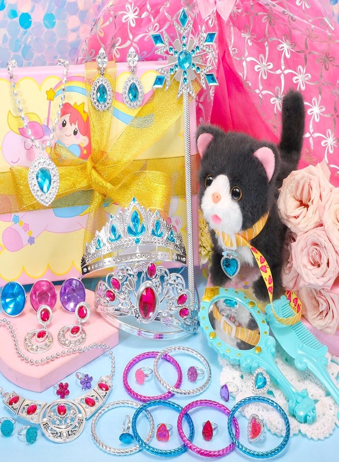 Tagitary Plush Cat Toy Can Repeats What You Say,Stuffed Interactive Cat Talking Musical Toys with Princess Pretend Jewelry Toy, Kids Dress Up Play Set Christmas Birthday Gift Party Favors for Toddlers - Image 2