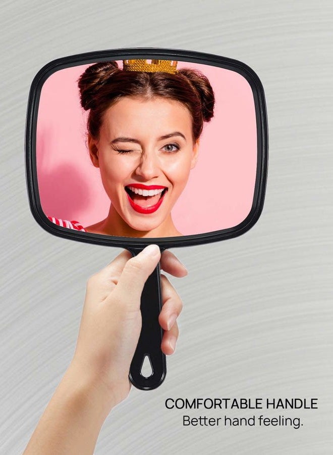 OMIRO Hand Mirror, All Black Handheld Mirror with Handle, 6.6" W x 9.3" L, Pack of 3 - Image 2