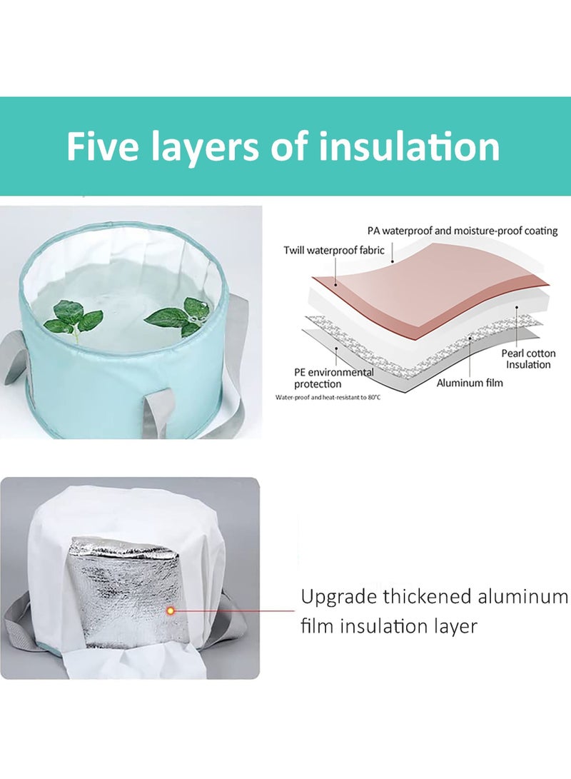 حوض استحمام للقدمين قابل للطي، دلو نقع للقدمين، حوض استحمام محمول قابل للطي، حوض استحمام للقدمين للسفر، حوض باديكير منزلي، للتخييم في الهواء الطلق، حاوية للصيد والمشي لمسافات طويلة، مقاسين - Image 2