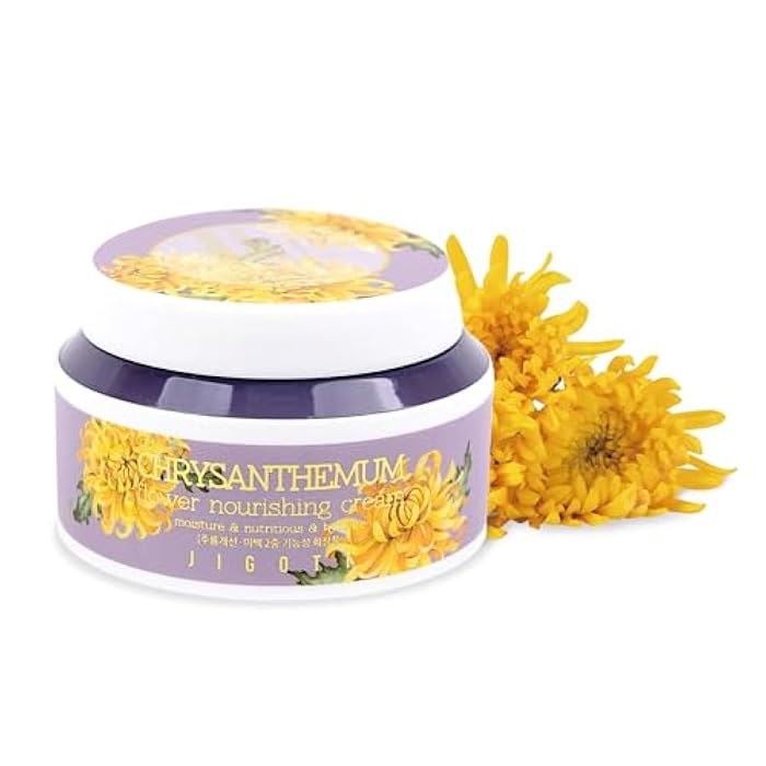 Jigott - Chrysanthemum Flower Nourishing Cream 3.38 FL OZ/ 100ml, K-Beauty Korean Skincare. - Image 1