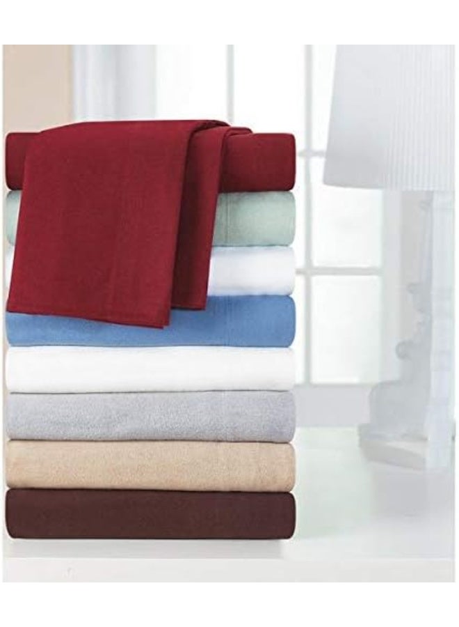 Pointehaven Heavy Weight Flannel Cotton Sheet Set, Full, Blue - Image 4