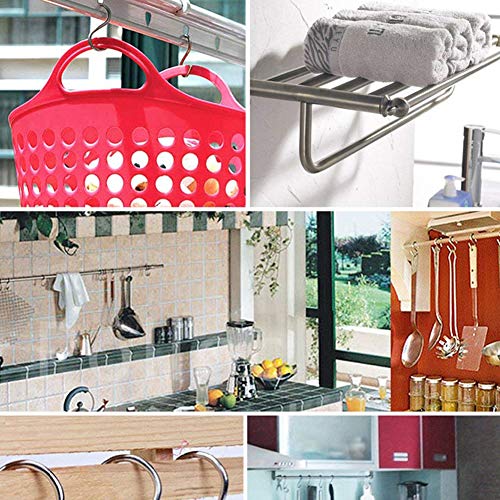 Aubcee 20 Pack 3.5" Hooks S Shaped Hanging Hooks Stainless Steel Metal Hangers Hanging Hooks Kitchen,Closet,Bathroom,Work Shop,Garden,Outdoor etc. - Image 5