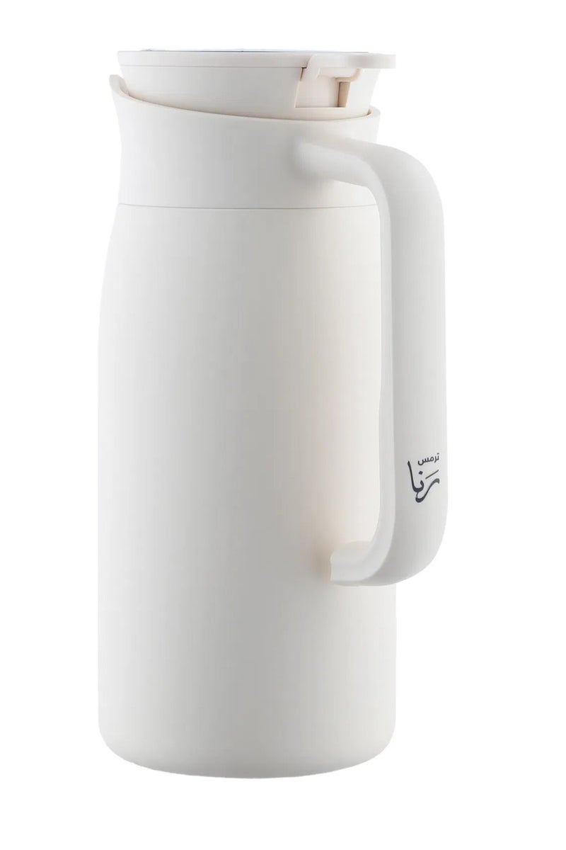 Alsaif Gallery Rana Al Saif Gallery Thermos, 1.5L, Stainless Steel Inner Carrier, Stainless Steel Outer Body, Touch Screen - White - Image 3