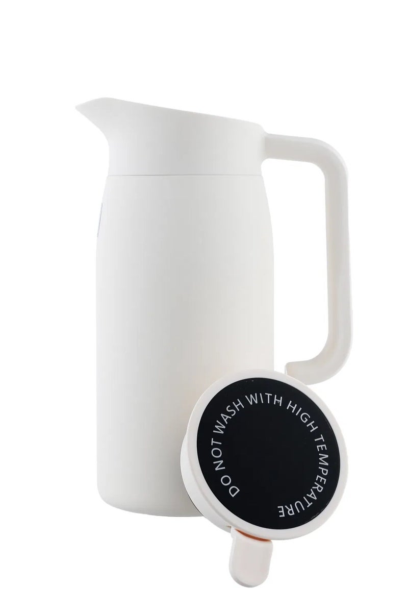 Alsaif Gallery Rana Al Saif Gallery Thermos, 1.5L, Stainless Steel Inner Carrier, Stainless Steel Outer Body, Touch Screen - White - Image 5