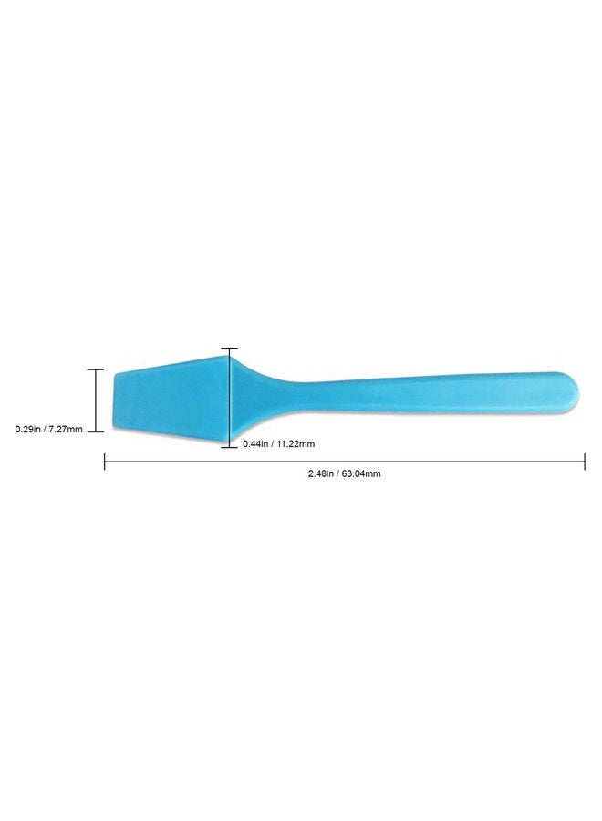 pana Brand Cosmetic Make Up Disposable Plastic 2.5Inch Spatulas Skin Care Facial Cream Mask Spatula (100 Pieces in a Container) (BLUE) - Image 2