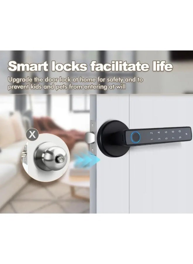 "3-Lever Smart Door Lock with Fingerprint & Keypad – Wireless Touchscreen Entry System with Anti-Theft Alarm | Auto-Lock | Remote Access via App | for Home/Office/Indoor Use"  - Image 5