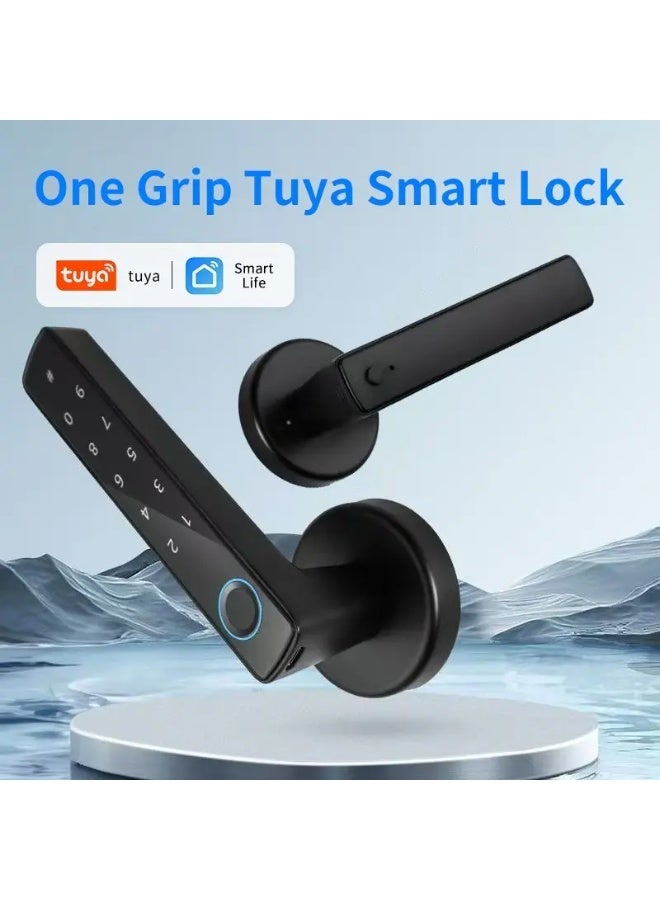 "3-Lever Smart Door Lock with Fingerprint & Keypad – Wireless Touchscreen Entry System with Anti-Theft Alarm | Auto-Lock | Remote Access via App | for Home/Office/Indoor Use"  - Image 3