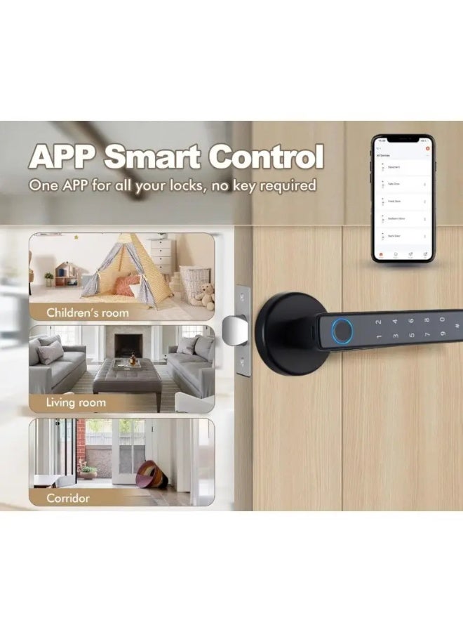 "3-Lever Smart Door Lock with Fingerprint & Keypad – Wireless Touchscreen Entry System with Anti-Theft Alarm | Auto-Lock | Remote Access via App | for Home/Office/Indoor Use"  - Image 4