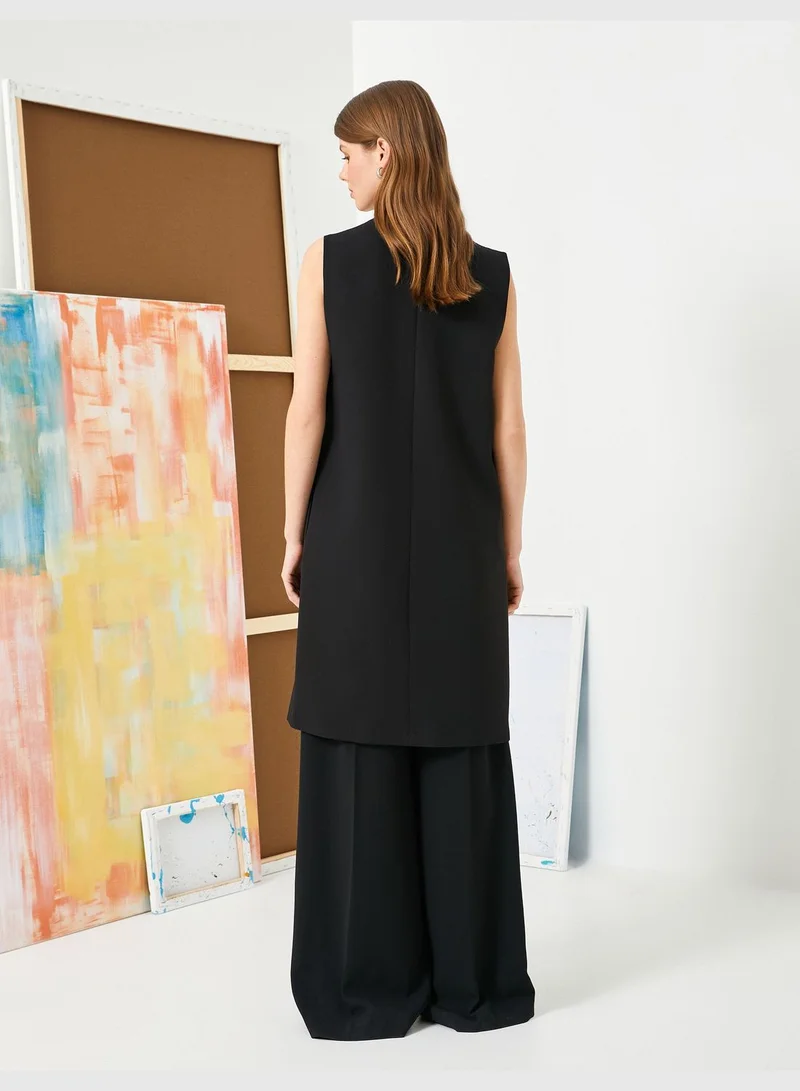 كوتون Sleeveless Long Vest