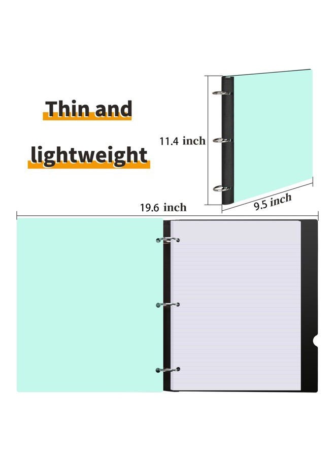 LETVPVOW 4 Pcs 360° Pivotable 3 Ring Binder, Soft 1 inch Binders 3 Ring, Flexible Thin Soft Three Ring Binder Fits 8.5" x 11", for Home, School and Office-Blue, Green, Pink, Purple - Image 3