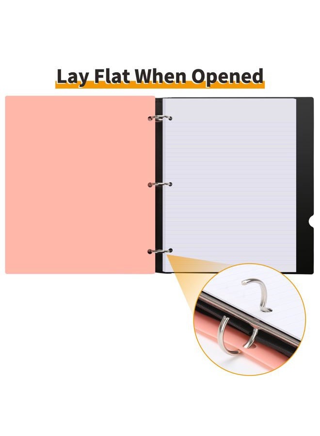 LETVPVOW 4 Pcs 360° Pivotable 3 Ring Binder, Soft 1 inch Binders 3 Ring, Flexible Thin Soft Three Ring Binder Fits 8.5" x 11", for Home, School and Office-Blue, Green, Pink, Purple - Image 2