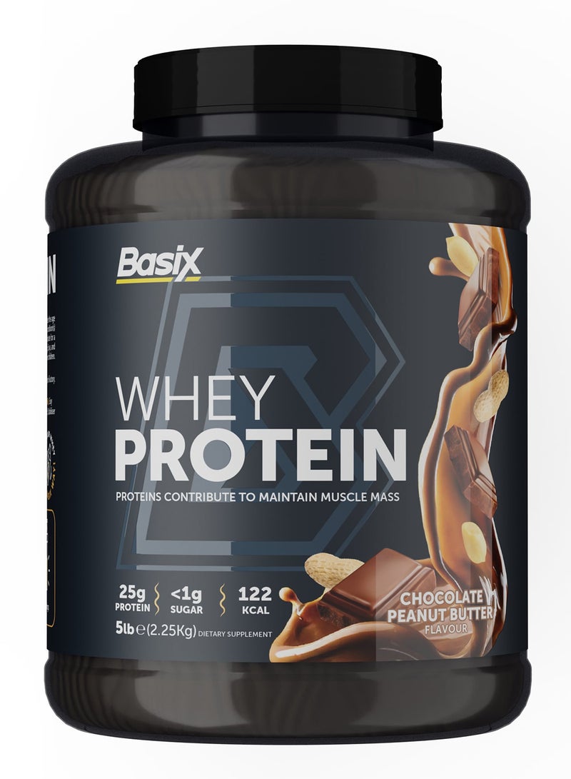 Basix Muscle Whey Protein - Chocolate Peanut Butter - 5Lb Tubs - Image 1