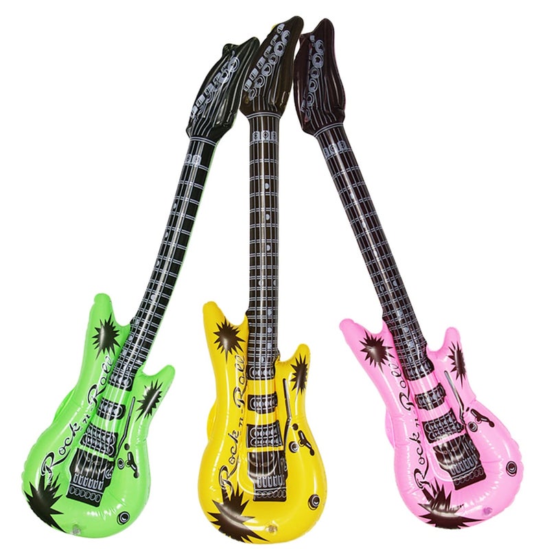 Dr.dudu Inflatable Guitar, Waterproof Assorted Colors Party Decoration (6pack) - Image 4