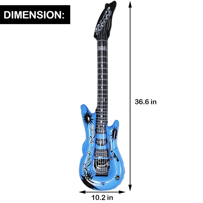 Dr.dudu Inflatable Guitar, Waterproof Assorted Colors Party Decoration (6pack) - Image 2