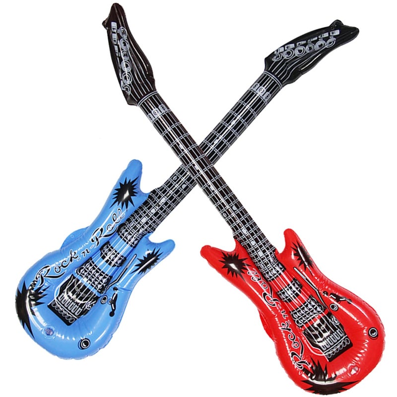 Dr.dudu Inflatable Guitar, Waterproof Assorted Colors Party Decoration (6pack) - Image 5