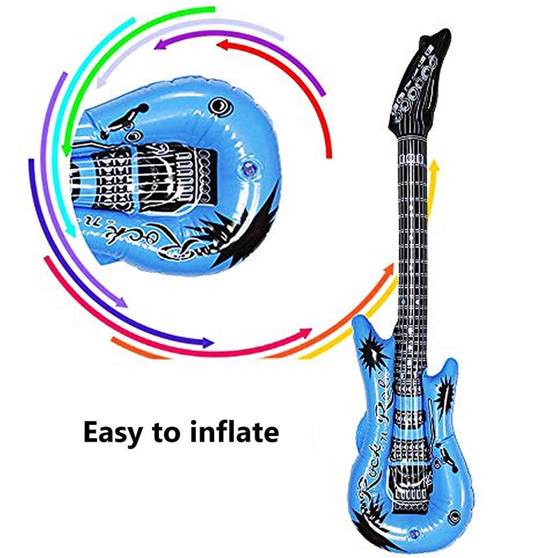 Dr.dudu Inflatable Guitar, Waterproof Assorted Colors Party Decoration (6pack) - Image 3