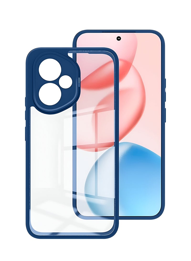 Wtech Honor 400 5G 2025 Hybrid TPU Silicone with Raised Armour Bumpers Slim Case Cover (MCAPSA) - Clear/Navy Blue - Image 2