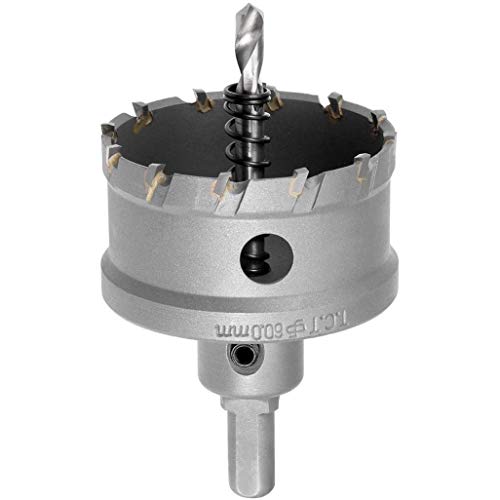 NACX 60mm TCT Hole Saw, 2-3/8” Cutting Diameter Tungsten Carbide Tipped Hole Cutter Opener, for Stainless Steel Metal Plate Aluminum - Image 1