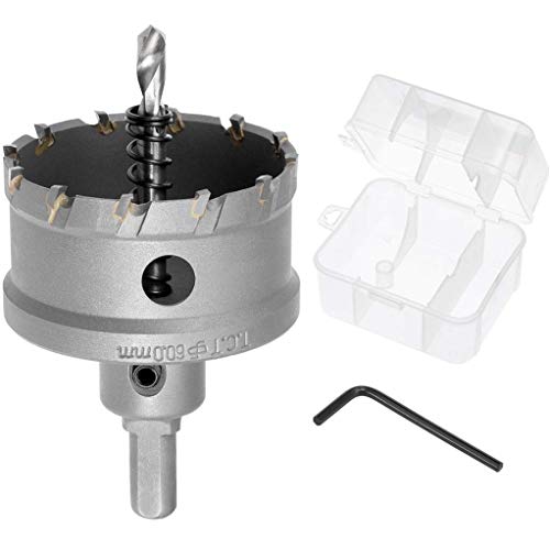NACX 60mm TCT Hole Saw, 2-3/8” Cutting Diameter Tungsten Carbide Tipped Hole Cutter Opener, for Stainless Steel Metal Plate Aluminum - Image 5