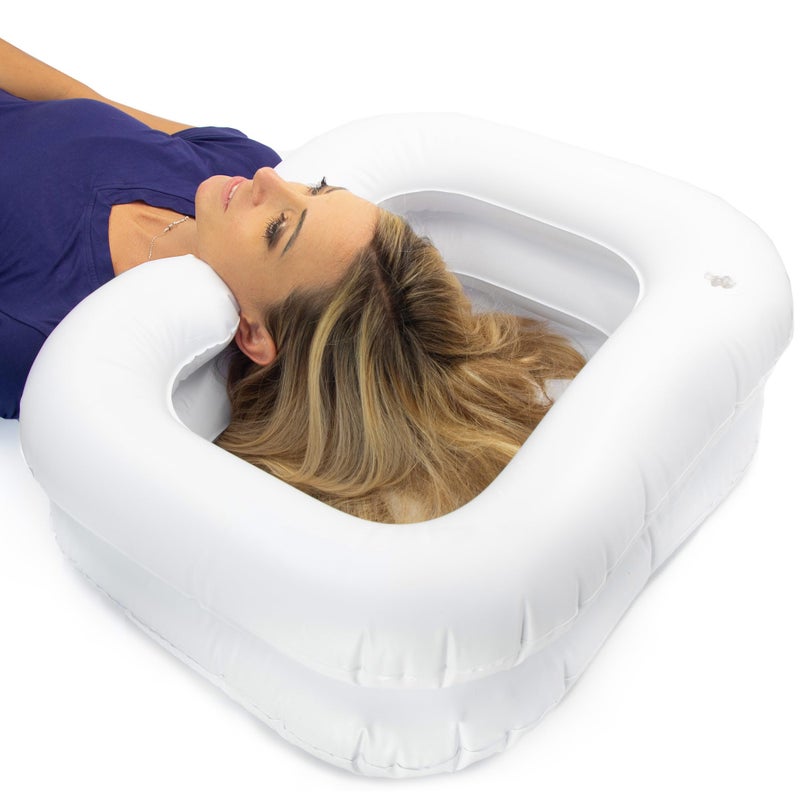 DMI Inflatable Hair Washing Basin for Bedridden Disabled Injured Elderly Kids Portable Hair Washing Station Portable Shampoo Bowls for Home Loc Detox Tub For Dreads