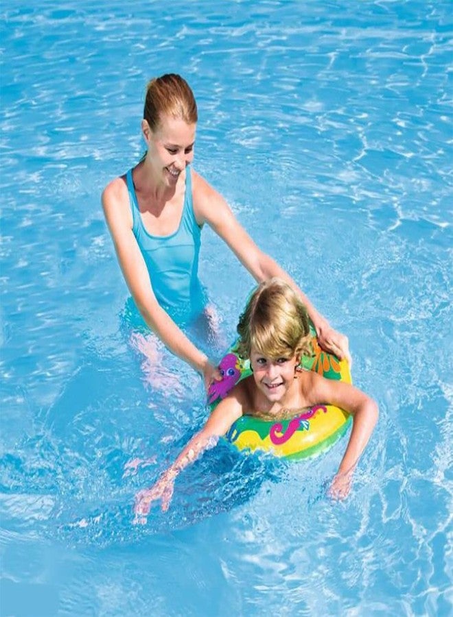 DESCTIDY طقم سباحة للأطفال من ديسكتيدي، يتضمن نظارات سباحة وقبعة وعوامة سباحة، بألوان وتصاميم عشوائية؛ مناسب للأطفال من عمر 3 إلى 6 سنوات (عوامة سباحة + نظارات + قبعة). - Image 2