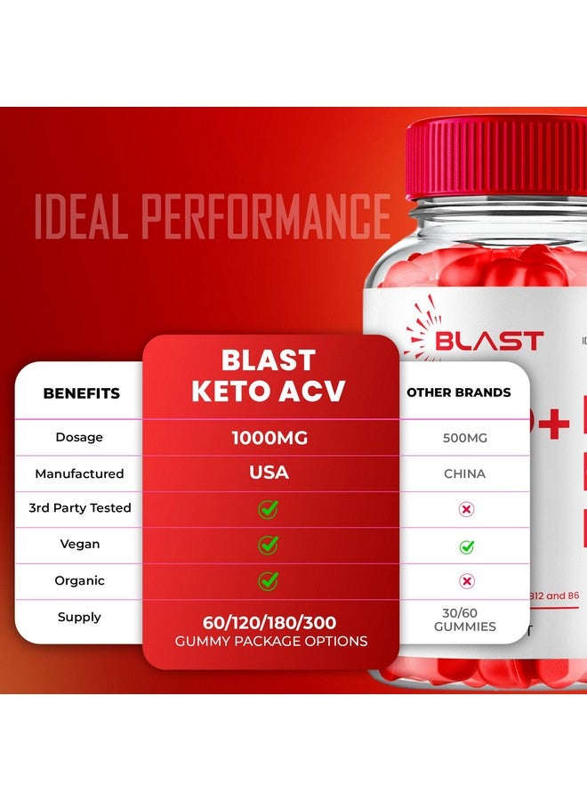 IDEAL PERFORMANCE Blast Keto ACV Gummies, Keto Blast ACV Gummies, Blast Keto + ACV Gummys Supplement - Maximum Strength, All Natural Support Formula Keto+ACV, Official BlastKeto Premium Gummy Reviews (3 Pack) - Image 5