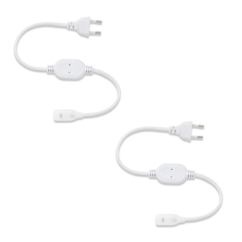 MURPHY 220V AC PIN Connector/Adaptor/Cable for LED (SMD 2835-120 LED/Mtr.) Rope Light (Pack of 2), White - Image 1