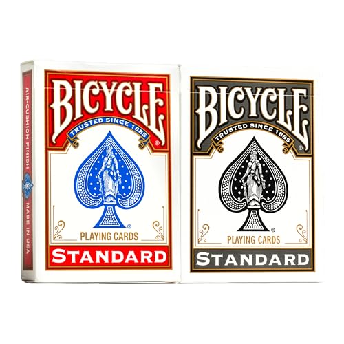 Bicycle بطاقات لعب بايسكل رايدر باك فهرس قياسي أحمر أسود مجموعة بطاقات بطاقات بوكر مميزة لألعاب بلاك جاك كازينو ليالي الألعاب العائلية 2 عدد عبوة من 1 - Image 1