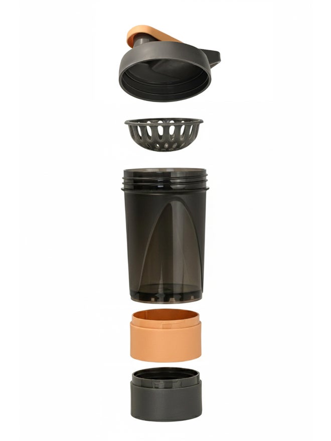 Herevin Polypropylene 500Ml Gym Shaker Bottle With 2 Small Storage Containers - Image 3