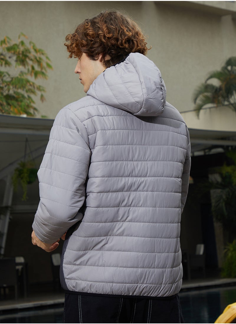 Campus Sutra - Men's Coin Grey Oslo Puffer Jacket - Image 1