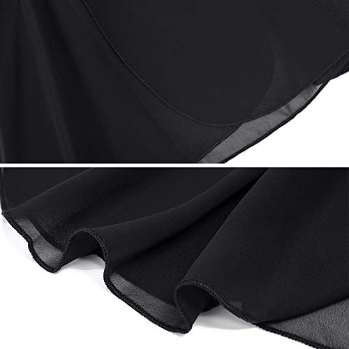 Stelle Ballet Skirts for Girls Toddler Dance Skirt Chiffon Kids Ballet Wrap Skirts (10-12 Years, Black (Pull On)) - Image 5