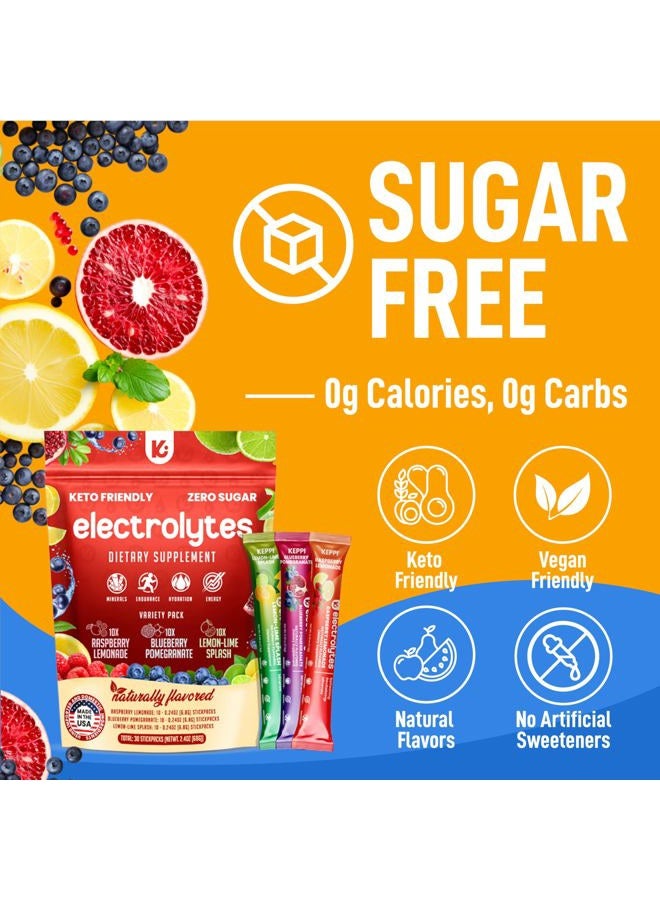 Keppi Electrolytes Hydration Packets 30 Serves Variety Pack | Sugar Free Electrolytes Powder Packets | Made in USA | Delicious Keto Electrolytes | Electrolyte Powder Mixes Easily | Keto Hydration Pack - Image 4