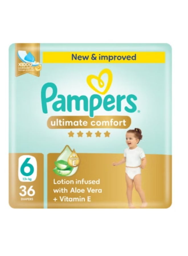 PAMPERS ULTIMATE COMFORT DIAPERS SIZE 6 36'S