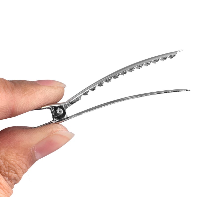 Super Z Outlet Silver Alligator Teeth Prongs Clips Holders for Hair Care, Arts & Crafts Projects, Dry Hanging Clothing, Office Paper Document Organization (100 Pieces) (6cm) - Image 3