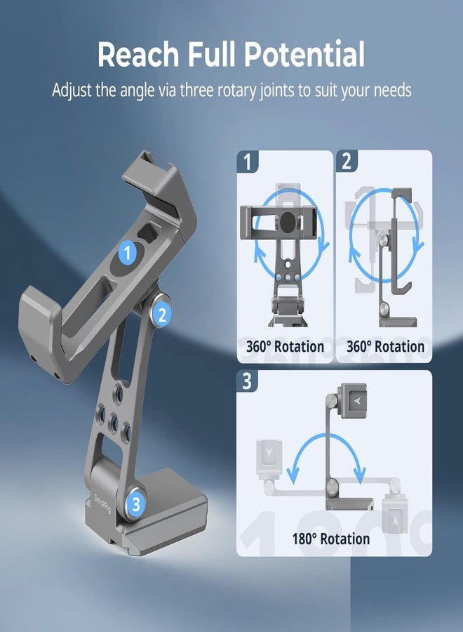 SMALLRIG Metal Phone Mount with Baseplate for Arca-Swiss,Compatible for DJI RS 4 Mini & RS 3 Mini, Phone Mount Adapter Support Free Adjustment Joints, Phone Tripod Mount for iPhone 17/16/15-5338 - Image 4