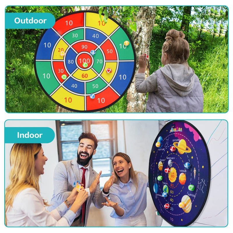 BooTaa 2 Pack 29" Large Dart Board Game Set with 20 Sticky Balls, Indoor/Sport Outdoor Fun Party Play Games, Boys Girls Toys, Birthday Toy Gifts for 3 4 5 6 7 8 9 10 11 12 Year Old Boys Girls Kids - Image 3