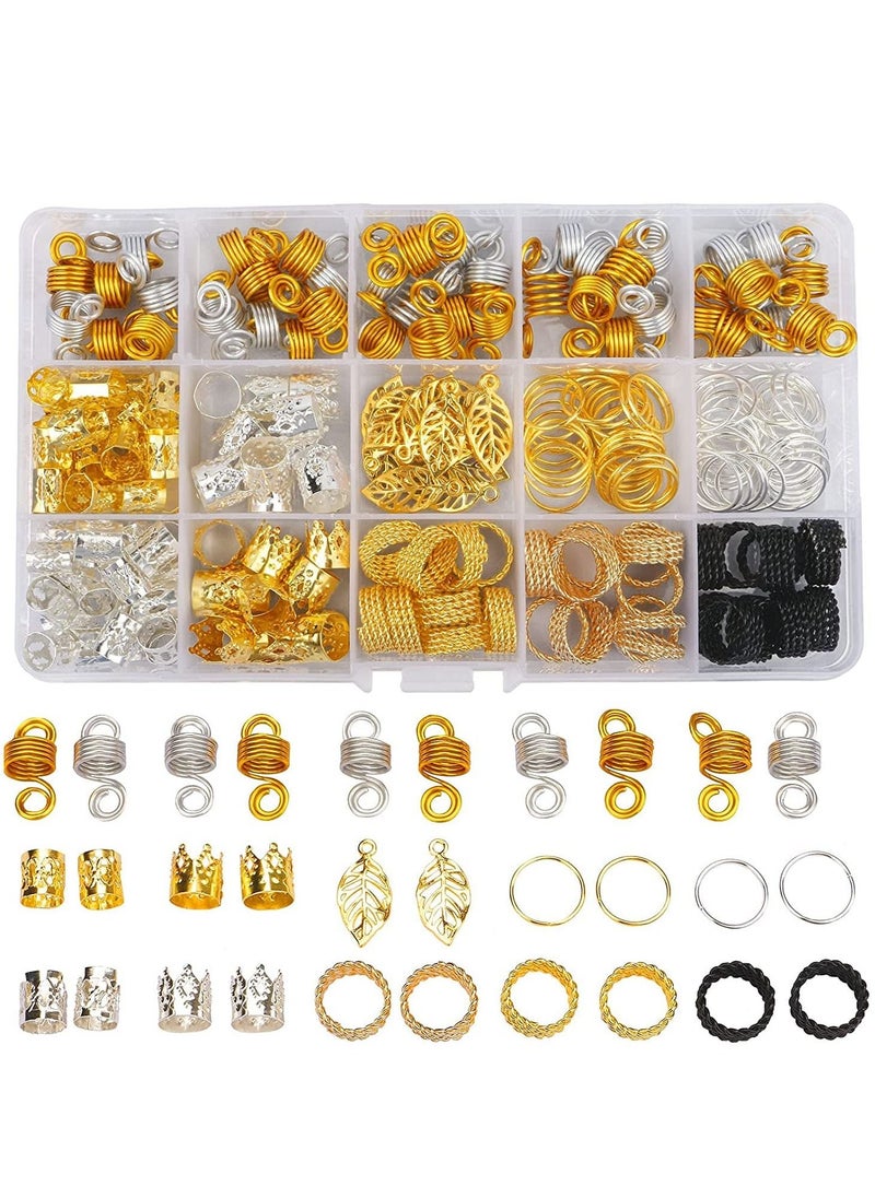KASTWAVE - 200pcs Beads for Hair Braids,metal Gold Braid Ring Cuff Clips Braid Accessories,braid Hair Jewelry Hair Accessories - Image 1