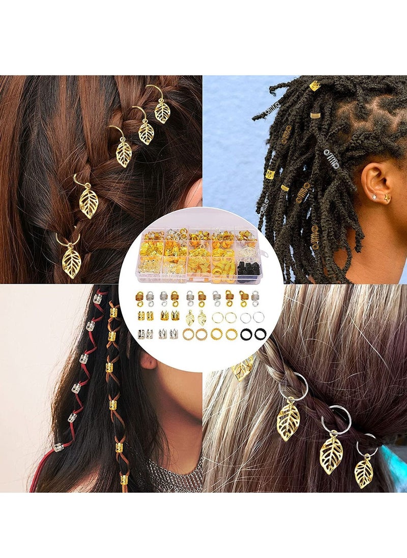 KASTWAVE - 200pcs Beads for Hair Braids,metal Gold Braid Ring Cuff Clips Braid Accessories,braid Hair Jewelry Hair Accessories - Image 1