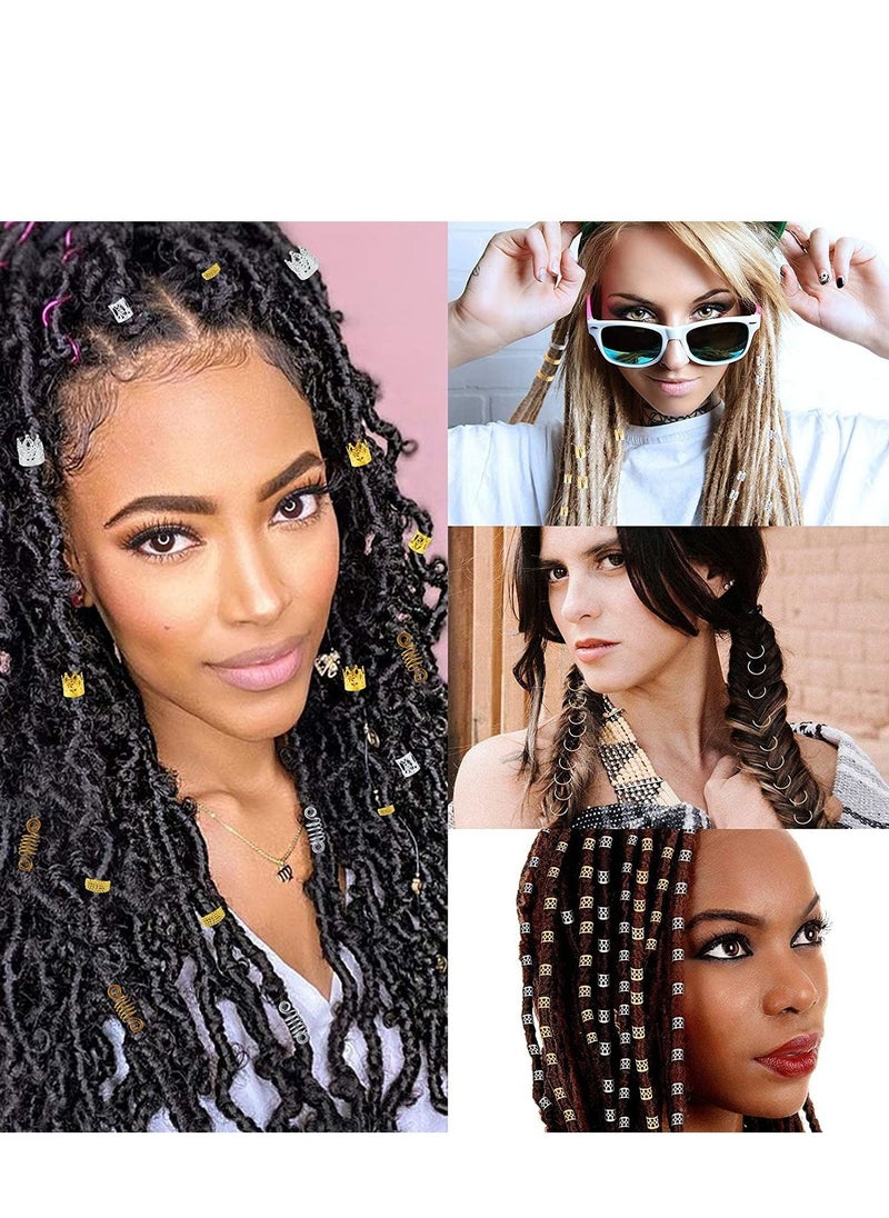 KASTWAVE - 200pcs Beads for Hair Braids,metal Gold Braid Ring Cuff Clips Braid Accessories,braid Hair Jewelry Hair Accessories - Image 1
