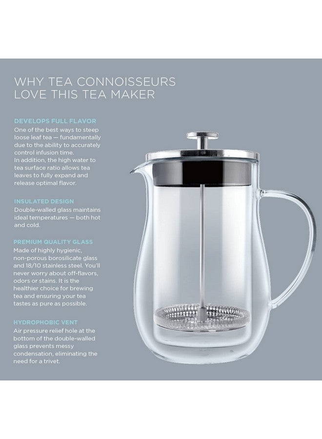 Teabloom Stay-Hot Glass French Press - Insulated 27-Ounce (800 mL) Loose Tea Steeper and Coffee Maker - Connoisseur's Choice - Image 5