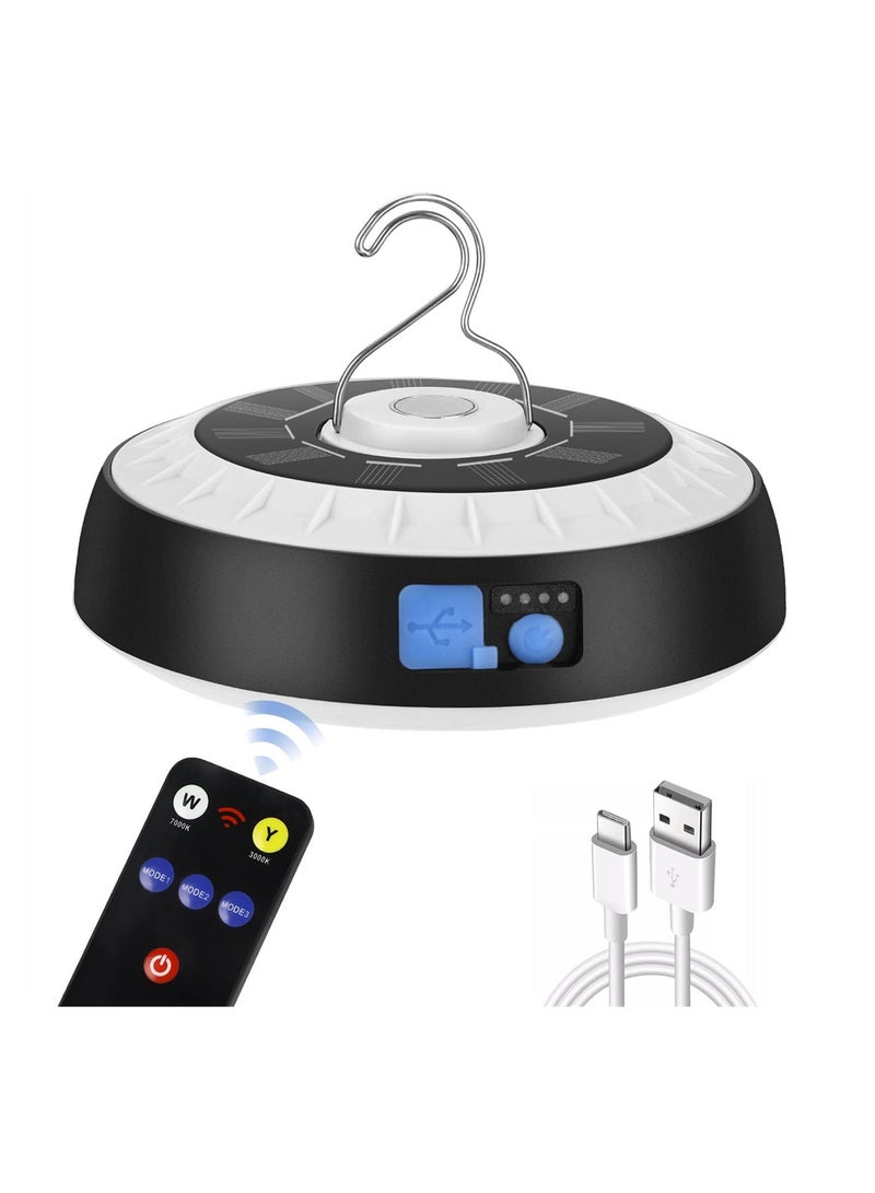 SYOSI Camping Lights, Solar Camping Lantern Magnetic Tent Light, Portable LED Camping Light for Tents with Hook, Battery Powered Camping Accessories for Emergency, Fishing [Energy Class A+++] - Image 1