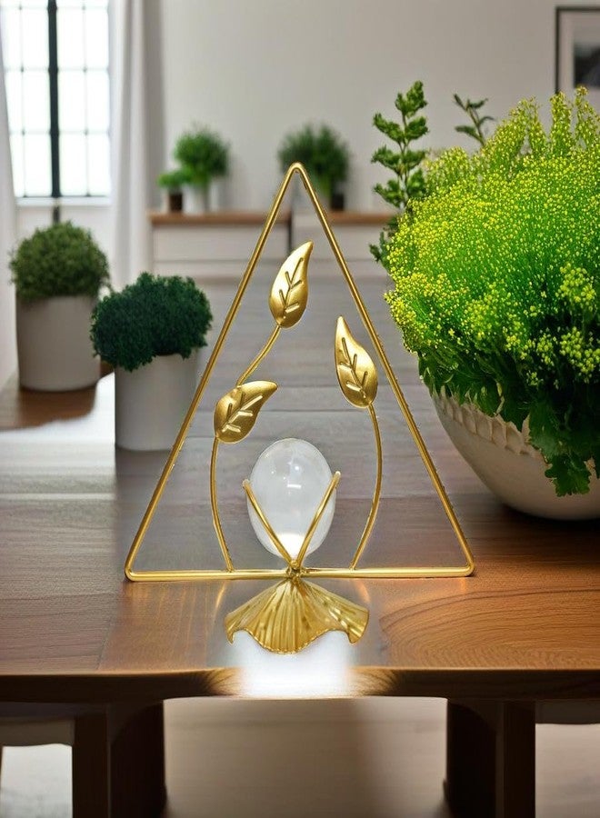 DASNDAS Crystal Ball Ornament, Clear Ball with Gold Metal Stand, Modern Simple Abstract Style Firm Frame Fortune Teller with Stand for TV Cabinet (SMH - 9) - Image 4