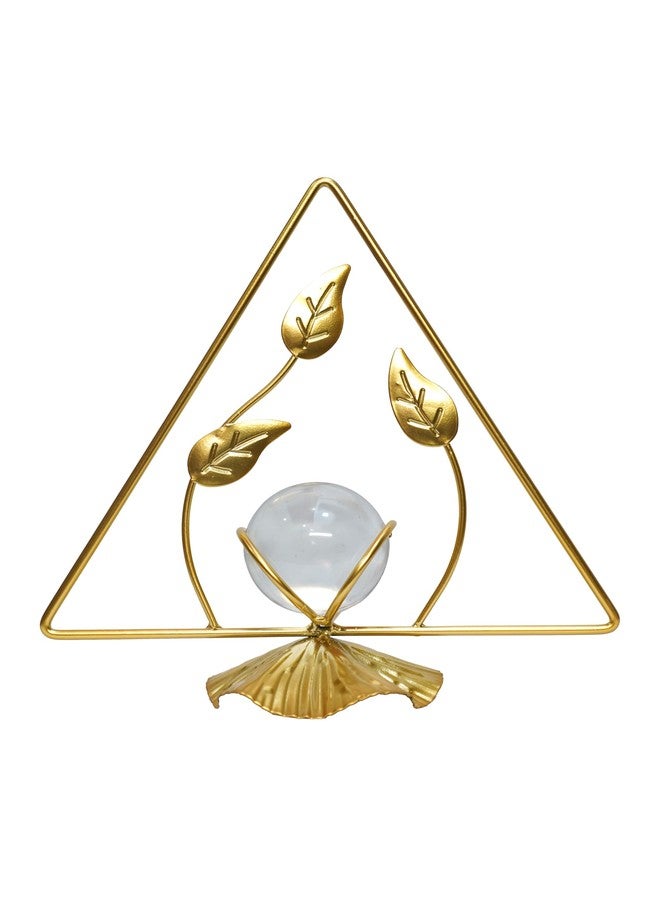 DASNDAS Crystal Ball Ornament, Clear Ball with Gold Metal Stand, Modern Simple Abstract Style Firm Frame Fortune Teller with Stand for TV Cabinet (SMH - 9) - Image 3