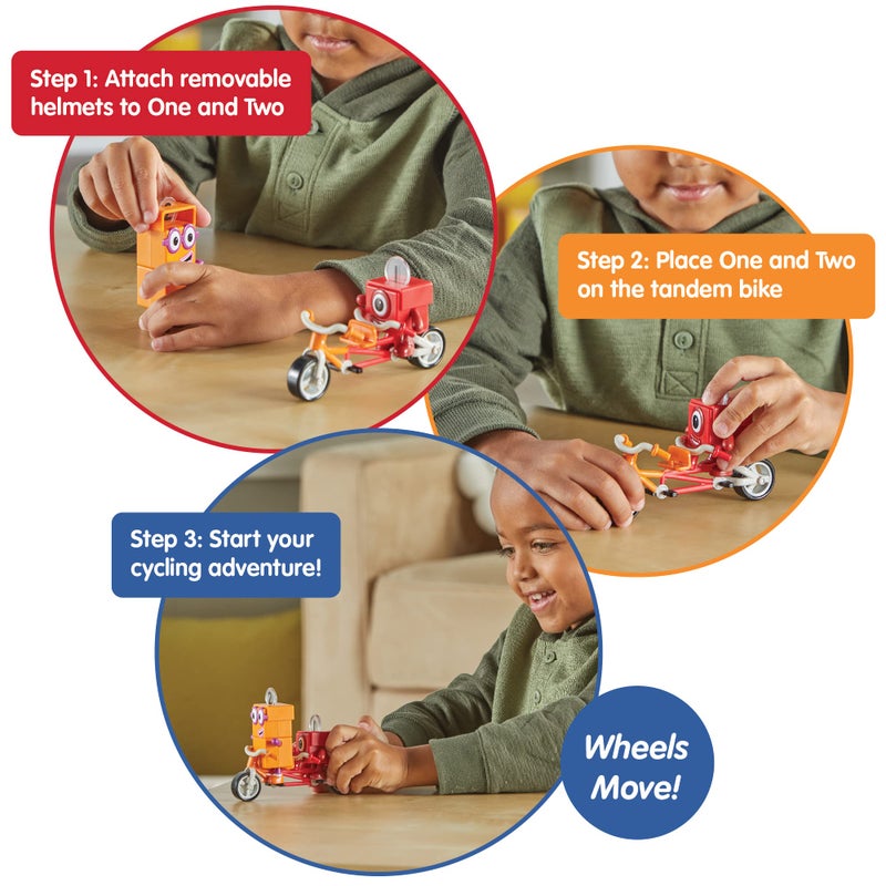 hand2mind Numberblocks One and Two Bike Adventure, Cartoon Action Figure Set, Toy Figures, Toy Vehicle Playsets, Small Figurines for Kids, Number Toys, Math Toys for Kids 3-5, Birthday Gifts for Kids - Image 3