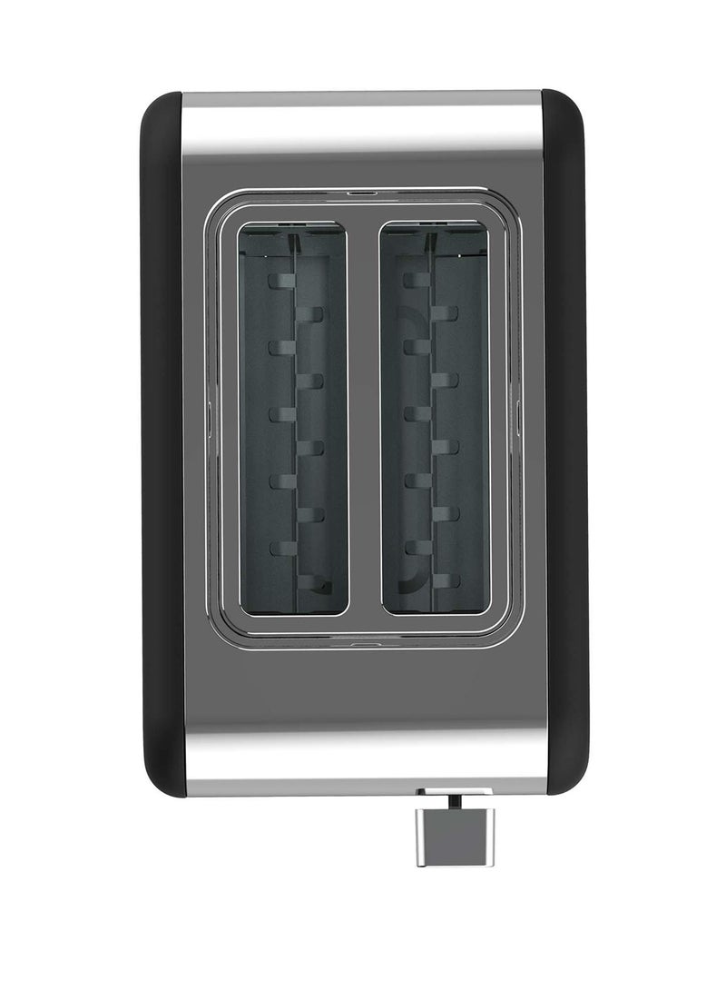 PALSON Digital Toaster, Stainless Steel, 2 Slot, 850W, Black / Silver - Image 2