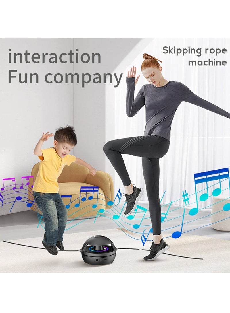 Excefore Electronic Fitness Jump Rope, Jump Rope Toy for Kids with Bluetooth Speaker, No Rope Design Portable Motorized Rope with Remote and Counter for Family, Office, Gym, Party (Black)  - Image 3
